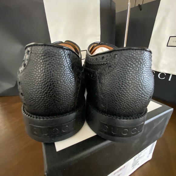 Gucci MEN'S MARTIN BROGUE LEATHER BUCKLED SHOES - Picture 7 of 13